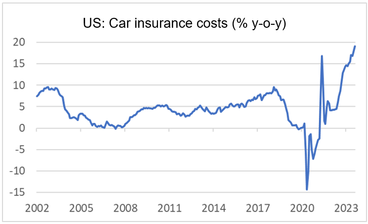 Finance4Learning | Han DE JONG | US: Car insurance costs (% y-o-y)