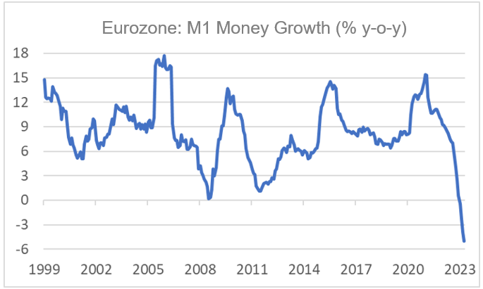 Finance4Learning Eurozone - M1 Money Growth (% y-o-y)